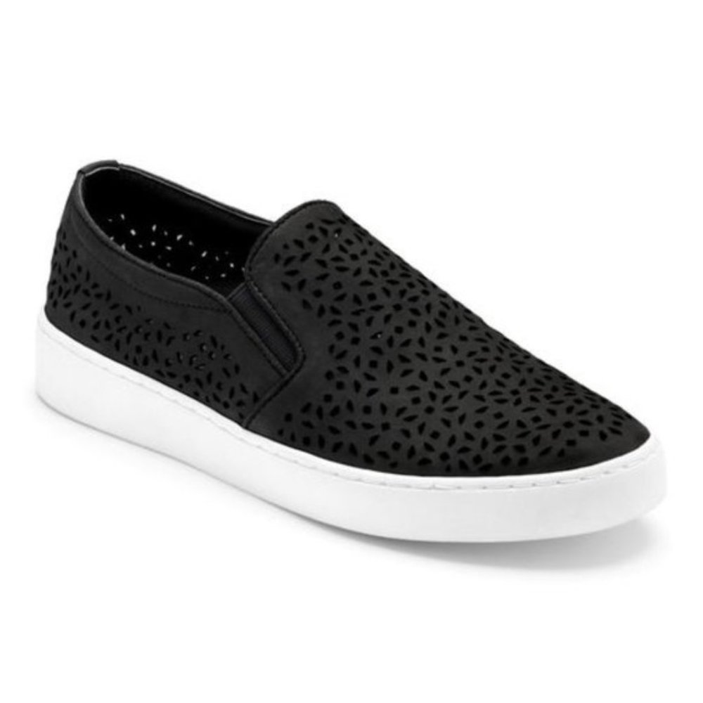 Vionic Splendid Midi Perf Black Slip on Shoes 8.5